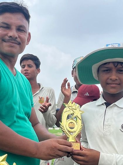 Presenting the Best Fielder award to Anubhav Singh. We value every aspect of the game, and fielding is crucial.