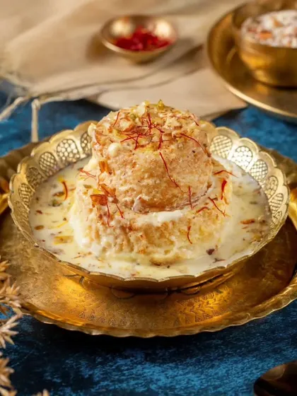 My Diwali special, the Shahi Balai Tukda. A Mughal-era dessert where saffron-soaked bread is layered with rich cream for a truly royal indulgence.