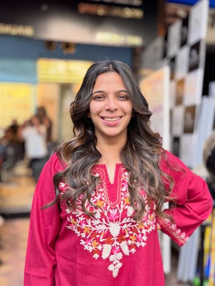 Our famous Caramel Brown zulfein. These shots showcase the beautiful, flowing waves and perfectly blended caramel highlights that look stunning from every angle, especially on long Indian hair.