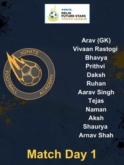 The player list for our U13 and U15 teams on Match Day 1 of the youth league. We are proud of every player who makes the squad.