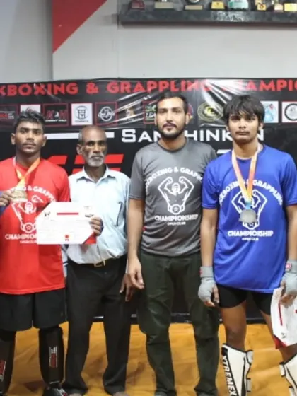 Our fighters on the podium after the MFC Series 2, a testament to their hard work and our effective training methods.