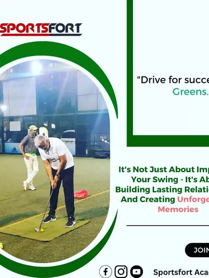 It's not just about improving your swing; it's about building relationships and creating memories. A player practices his putting at our golf academy.