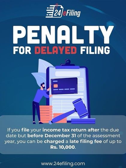 Don't get caught by late filing fees. If you file your income tax return after the due date, you could be charged a penalty of up to Rs. 10,000. We help you stay on schedule and avoid unnecessary costs.