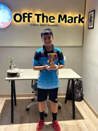 Samit, who secured third place in our internal league, with his well-earned trophy.