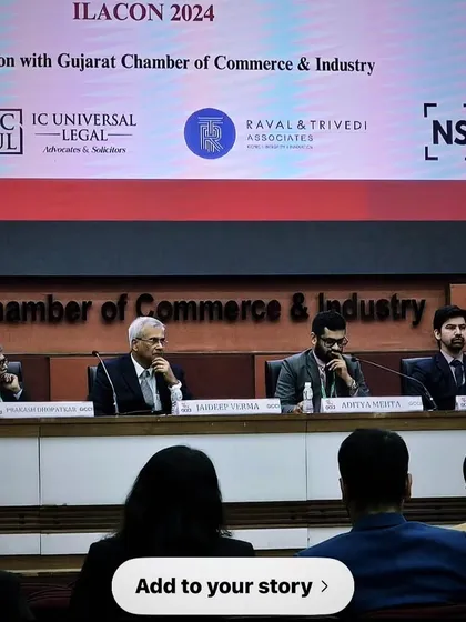 On the panel at the ILACON 2024 conference in association with the Gujarat Chamber of Commerce & Industry. Success as a first-generation lawyer is possible with hard work and self-determination.