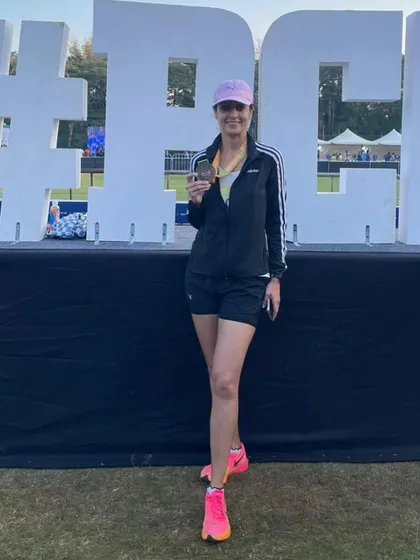 Posing with the finisher medal at the Pune City Marathon. Every race is a step forward, a chance to learn and grow, and a celebration of the progress made.