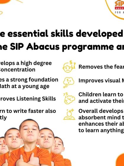 This graphic outlines the essential skills developed through our program. We help remove the fear of math, improve listening skills, and develop a high degree of concentration.