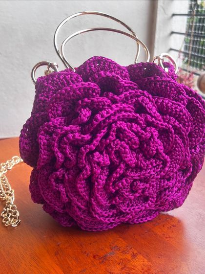 Busy Needles by Utpala Viswanath - Custom Crochet Fashion & Accessories Signature Rose Bags photo 16