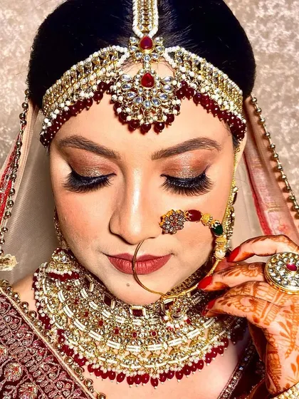Another angle of this beautiful bridal makeup. The mink eyelash extensions provide a dark, dense lash line that makes the eyes pop without looking heavy.