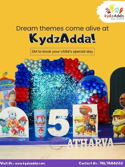 No job is too big, no pup is too small! This Paw Patrol party for Atharva was a huge success. I bring dream themes to life, making your child's special day truly magical.