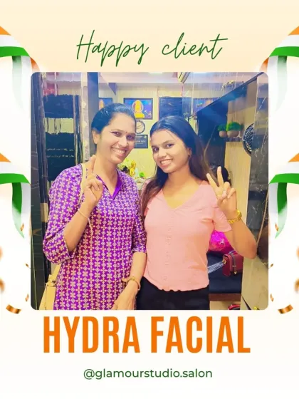 Two happy clients celebrating their new glow together after a Hydra Facial session.