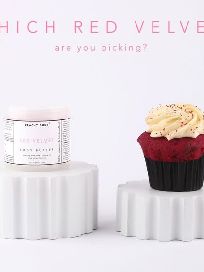 Which Red Velvet are you picking? I'm definitely picking my super creamy and rich Red Velvet Body Butter over the cupcake for skin that feels as good as it looks.