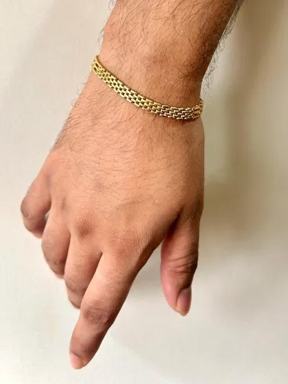 Men’s jewellery is about making a statement. This collection of gold rings and a bracelet captures a spirit of confidence, with sharp designs and a solid feel, offering an effortless yet bold expression of style.