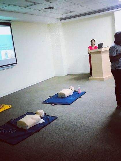 The classroom environment where we learn the fundamentals of first aid and basic life support.