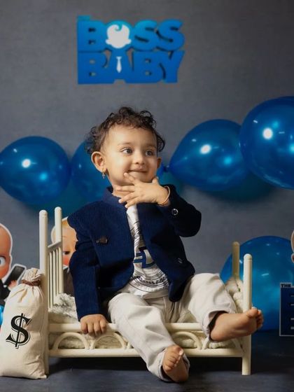 Who's the boss? This Boss Baby themed shoot is perfect for little ones with big personalities, complete with a suit jacket and money bags.