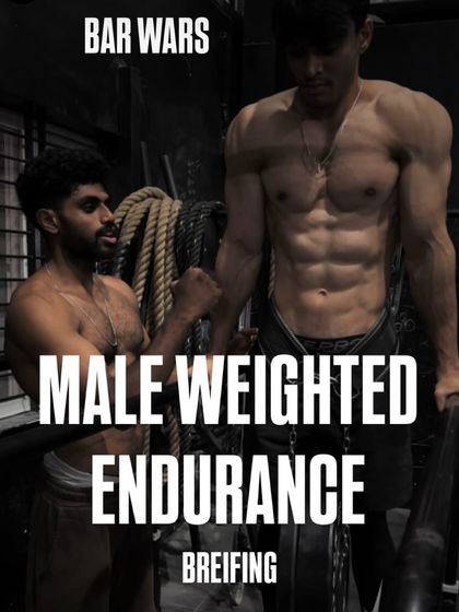 A visual guide to the Male Weighted Endurance briefing. This image highlights the key rules and scoring for the competition.