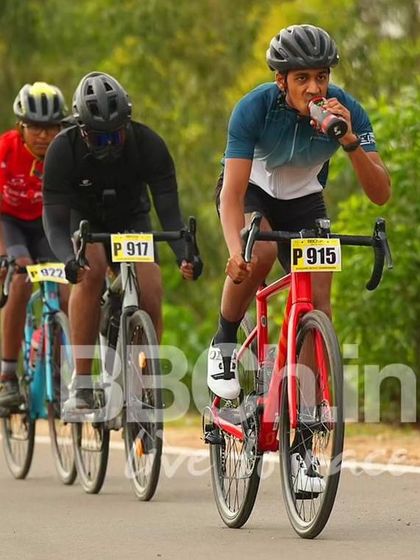A pioneer category rider, enjoying the thrill of the race.