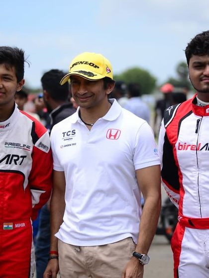 Our drivers with Indian racing legend Narain Karthikeyan, a moment of inspiration and mentorship for the next generation.