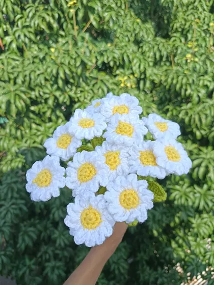 A beautiful bouquet of white daisies.