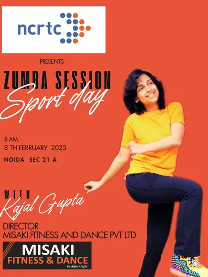 The poster for our Zumba session at the NCRTC Sport Day. We are always excited to bring our energy to corporate events.
