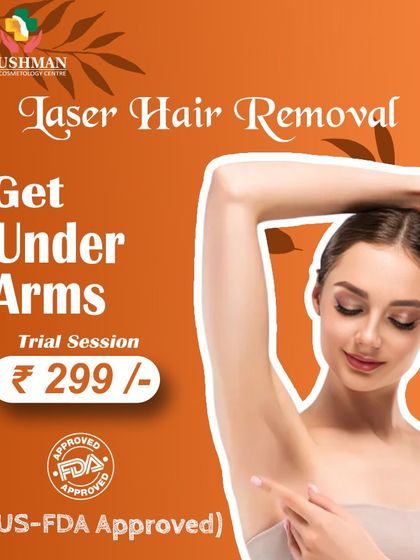 Curious about laser hair removal? Try our US FDA approved underarm trial session for only ₹299 and experience the first step towards smooth, hair-free skin.