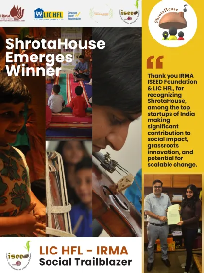 We are proud to be recognized as a Social Trailblazer by the ISEED Foundation and LIC HFL. This award fuels our commitment to making a significant contribution to grassroots innovation in music education.