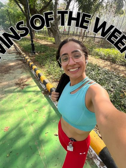 This is what it's all about. A selfie from a client on her run, feeling happy and proud of her progress. These are the wins of the week that matter most.