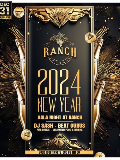 The full poster for the New Year Gala, detailing the all-inclusive packages and lineup. I am comfortable being part of large, ticketed events.