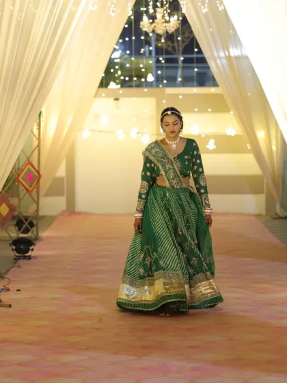 A grand entrance. This client looks like a queen walking down the runway.