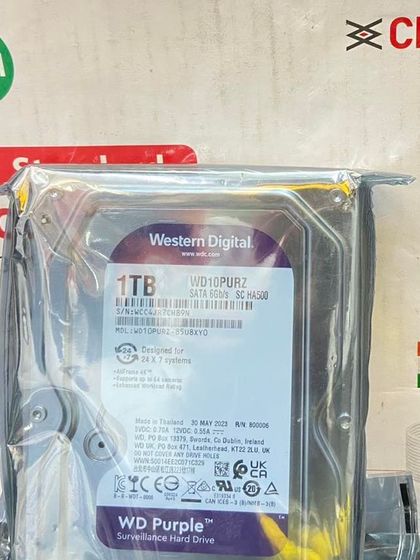 The heart of your recording system. We use Western Digital Purple surveillance hard drives, like this 1TB model, designed for 24/7 operation.