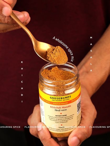 A close-up of my Khichdi Masala, a wholesome spice mix that feels like a warm hug in a jar. I created this blend to turn the simple khichdi into a nourishing and deeply satisfying meal.