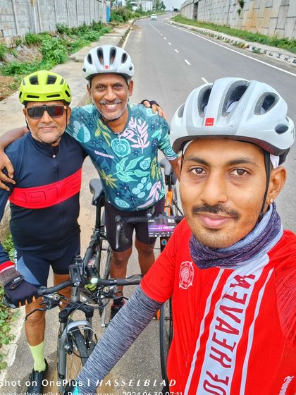 All smiles after a great morning ride. The bond between our riders is what makes the Bengaluru Cycling Club a true family.