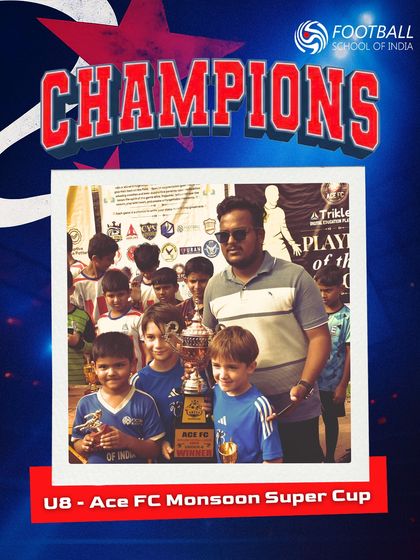 Our U8 stars are the champions of the Ace FC Monsoon Super Cup. This victory highlights our strong grassroots program and the bright future of our academy.