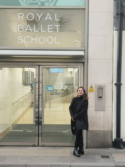 Another shot outside the Royal Ballet School. These are the institutions that set the global standard for excellence, and we aim for that level at NBSI.