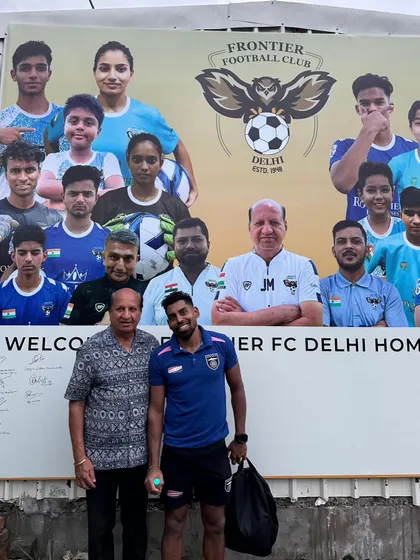 Another one of our management team with an Odisha FC player. We are building strong relationships across the Indian football ecosystem.
