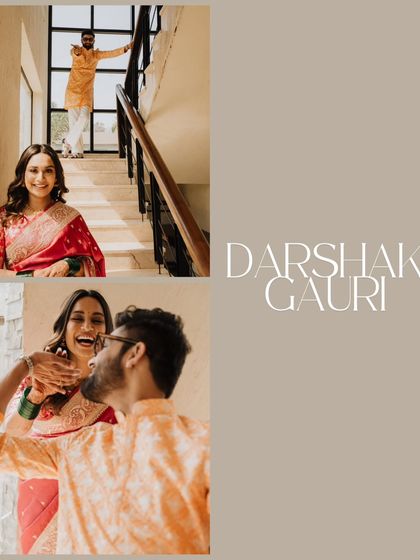 A fun and playful collage of the couple, capturing their laughter and candid interactions.