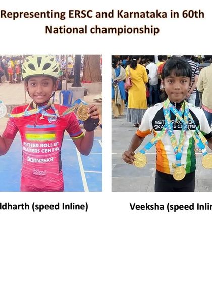 Our young champs Siddharth and Veeksha, selected to represent Karnataka in the 60th roller skating national championship. Give it your best!