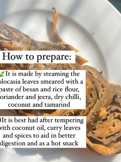 Meet Patrode, the Indian kimbap. This nutrient-dense dish, made by steaming colocasia leaves smeared with a spiced paste, is recognized by the AYUSH ministry for its health benefits. It's great for low immunity, anemia, and inflammatory conditions.