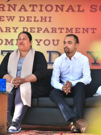 On the panel at the Ramjas International School Sports Day. Observing the events and the enthusiasm of the children was a fantastic experience.