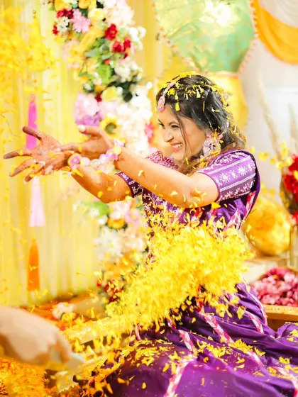 Another shot of the bride having the time of her life. I love capturing the energy and movement of the flower shower.
