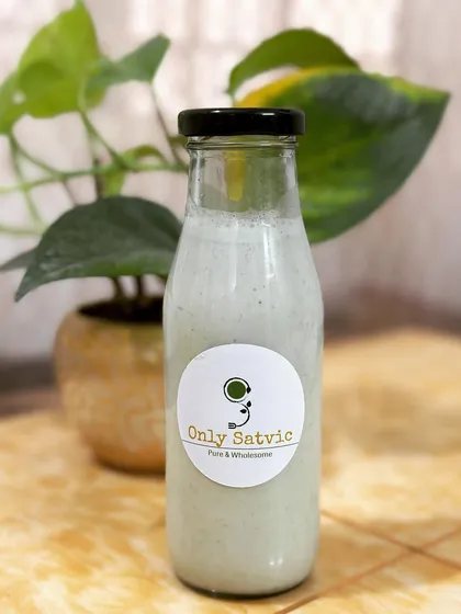 This is my plant-based chaas, a refreshing drink made from spiced coconut milk. It's a cooling, dairy-free alternative to traditional buttermilk that I bet you'll love.