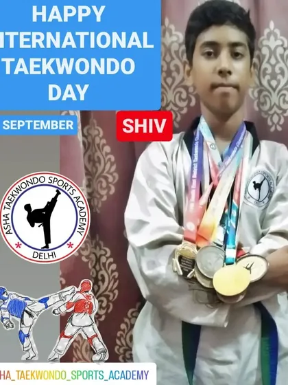 Shiv, one of our dedicated students, with his medals. We celebrate every student's journey and success.