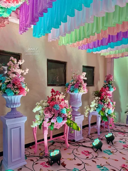 A symmetrical view of the entrance decor, showcasing the balance and elegance of the design.