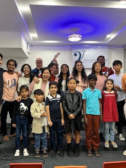A happy group shot from our "Fall into the rhythm of Music" performance lab. The smiles say it all!