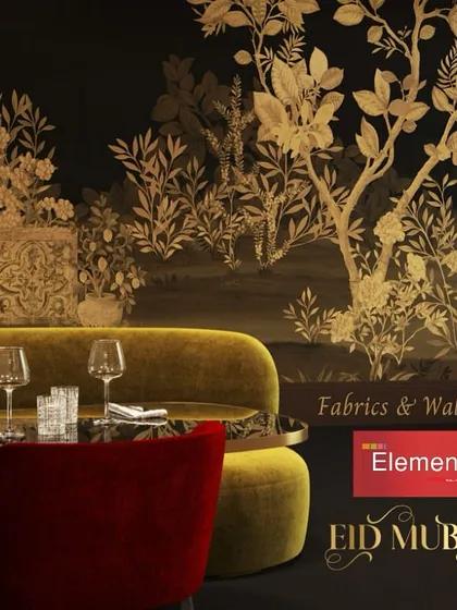Embrace the spirit of celebration with our exquisite wallpapers. This Phillip Jeffries design, featuring a golden chinoiserie scene, weaves elegance into this dining space, creating a perfect setting for festive gatherings.