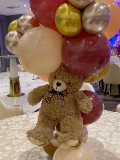 Golu Balloon Decor - Baby Celebration Decor Teddy Bear & Hot Air Balloons photo 23