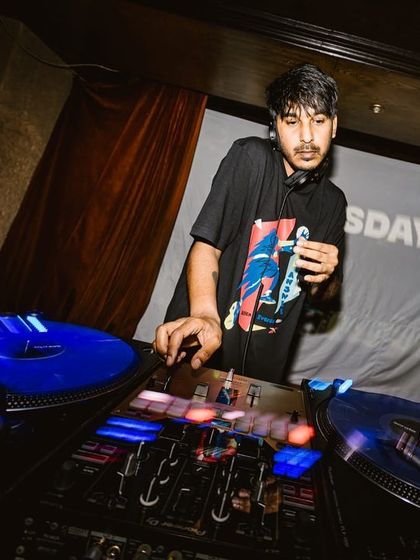 A shot of me in action at Boxout Wednesdays.