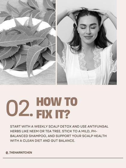 To fix an itchy scalp, I recommend starting with a weekly scalp detox. Use antifungal herbs like neem or tea tree, switch to a mild, pH-balanced shampoo, and support your scalp from within through a clean diet.