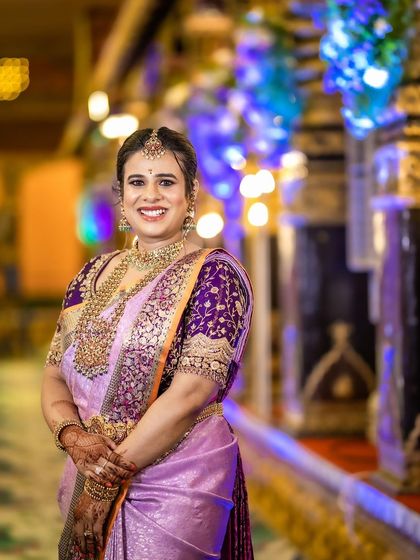 Another view of this beautiful occasion wear, showcasing the intricate zardosi work on the blouse.