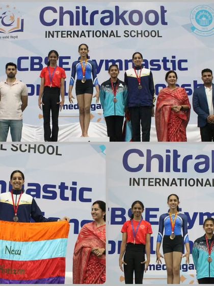 More moments of triumph from various competitions, showcasing our gymnasts with their medals, trophies, and proud coaches.